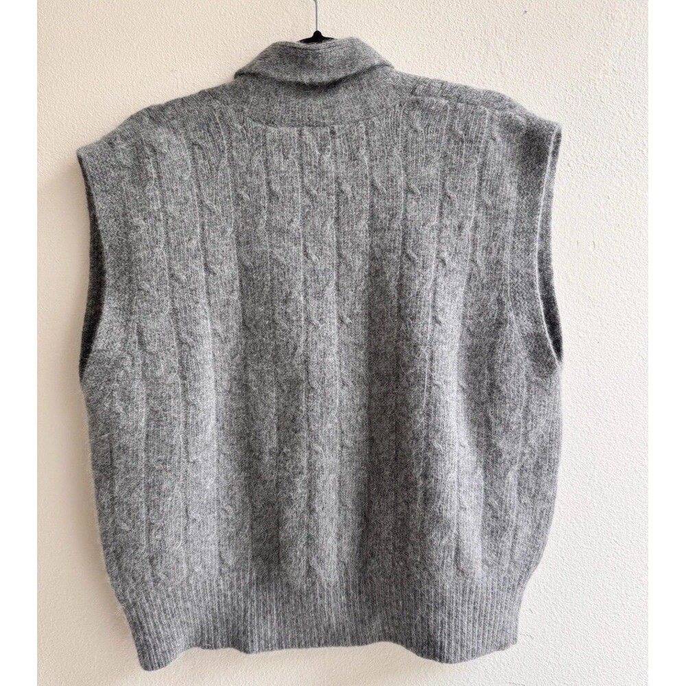Vintage Nordstrom Lambswool Angora Sweater Vest Large Gray - Picture 3 of 7